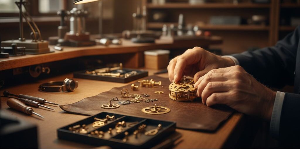 wordpress-karbantartas-miert-eri-meg-profira-bizni Szakember precíziós eszközökkel karbantart egy összetett fogaskerék-rendszert egy műhelyben